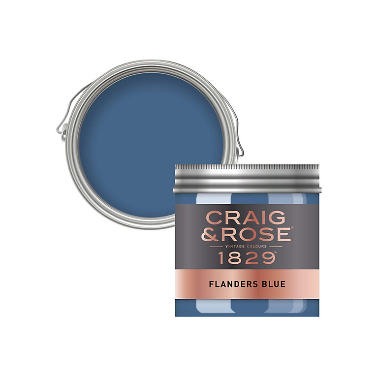Product image for Craig & Rose 1829 Flanders Blue Chalky Emulsion paint, 50ml