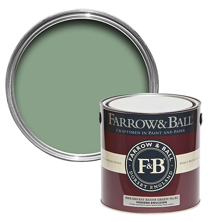 Product image for Farrow & Ball Modern Breakfast Room Green No.81 Matt Emulsion paint, 2.5L