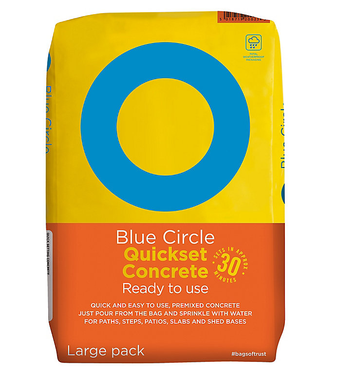 Product image for Blue Circle Quick set Concrete, 20kg Bag - Ready mixed