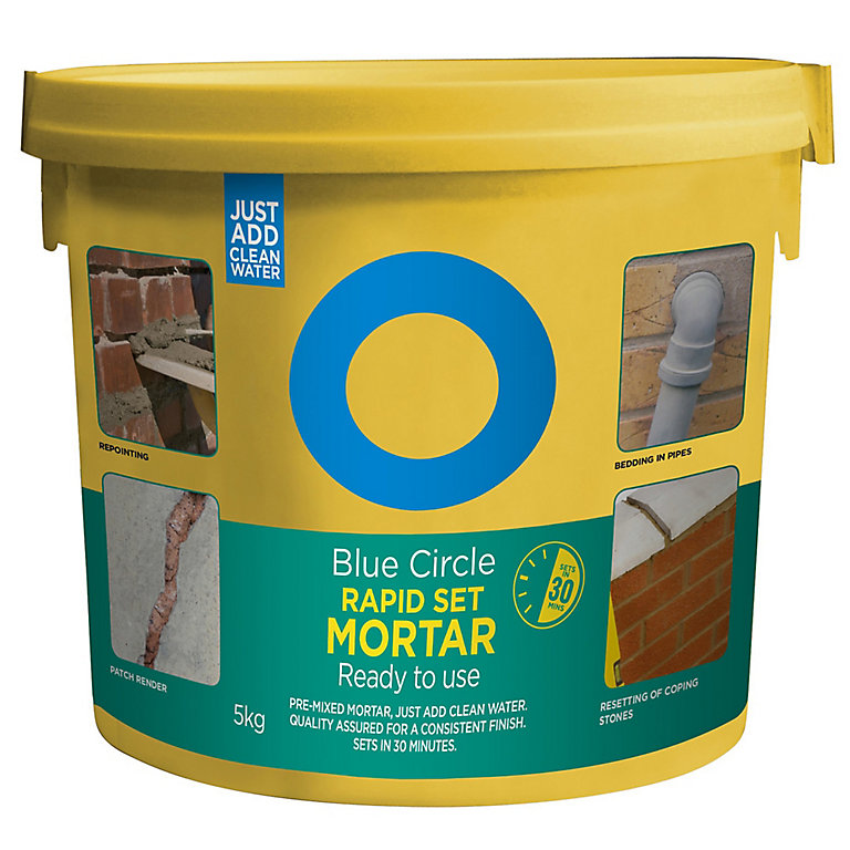 Product image for Blue Circle Rapid set Mortar, 5kg Tub - Ready for use