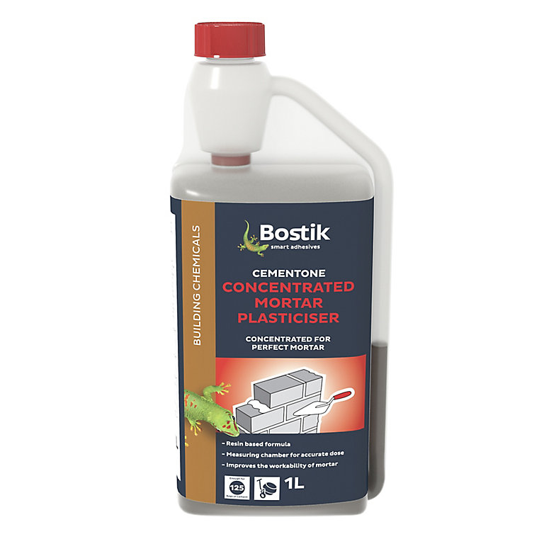 Product image for Bostik Smart adhesives Dark brown Concentrated mortar plasticiser, 1L Bottle 1150g
