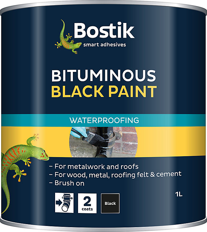 Product image for Bostik Black Multi-purpose waterproofer, 1L Tin