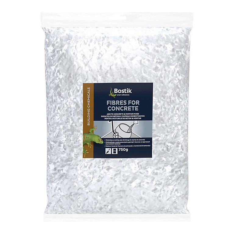 Product image for Bostik Heavy duty White Concrete fibres Bag 750g