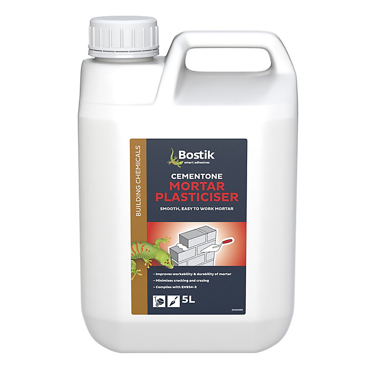 Product image for Bostik Smart adhesives Dark brown Mortar plasticiser, 5L Jerry can 5138g