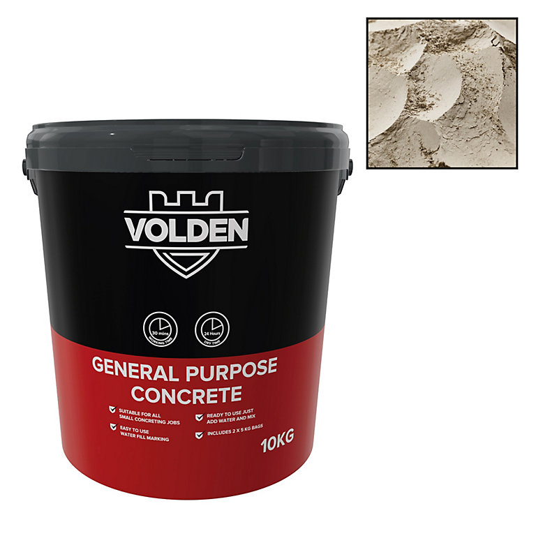 Image of Volden General Purpose Concrete, 10kg Tub - Requires mixing before use