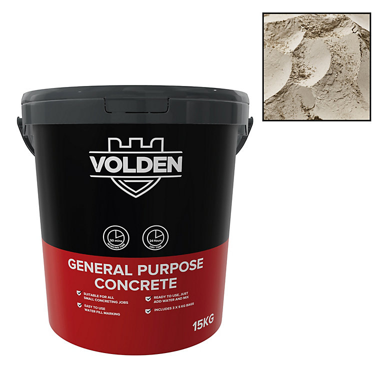 Product image for Volden General Purpose Concrete, 15kg Tub - Requires mixing before use