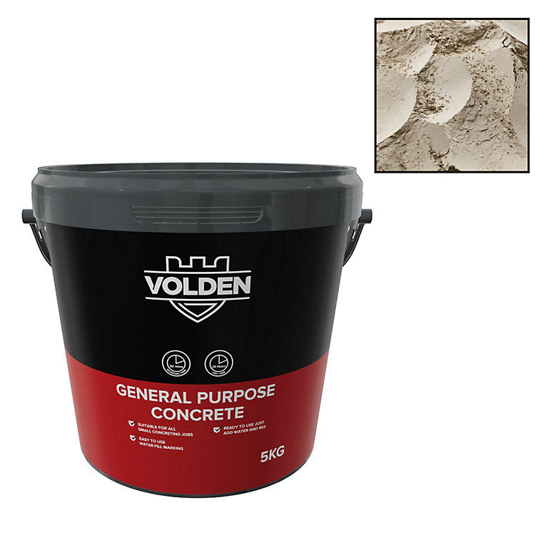 Product image for Volden General Purpose Concrete, 5kg Tub - Requires mixing before use