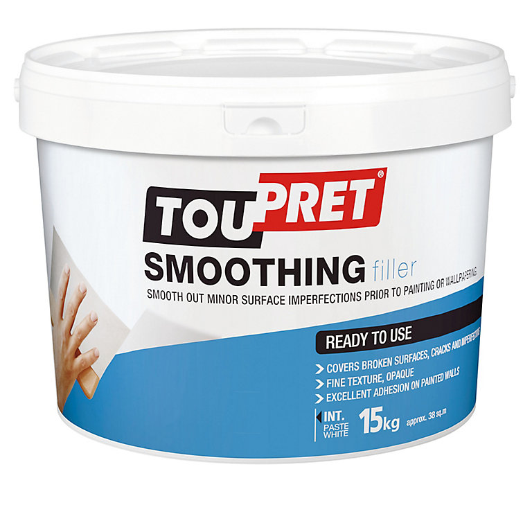 Image of Toupret Fine finish Ready mixed Finishing plaster, 15kg Tub