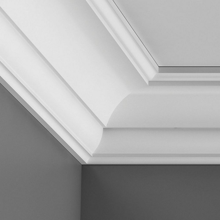 Product image for Colours Montparnasse Authentic C-shaped Duropolymer Internal Coving corner (L)250mm (W)69mm, Pack of 2