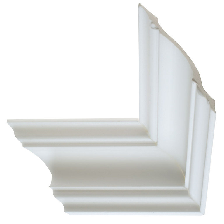Product image for Colours Nayak Traditional Fluted profile Polystyrene Internal & external Coving corner (L)180mm (W)110mm, Pack of 2