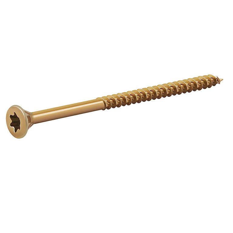 Image of TurboDrive TX Double-countersunk Yellow-passivated Steel Wood screw (Dia)5mm (L)80mm, Pack of 200