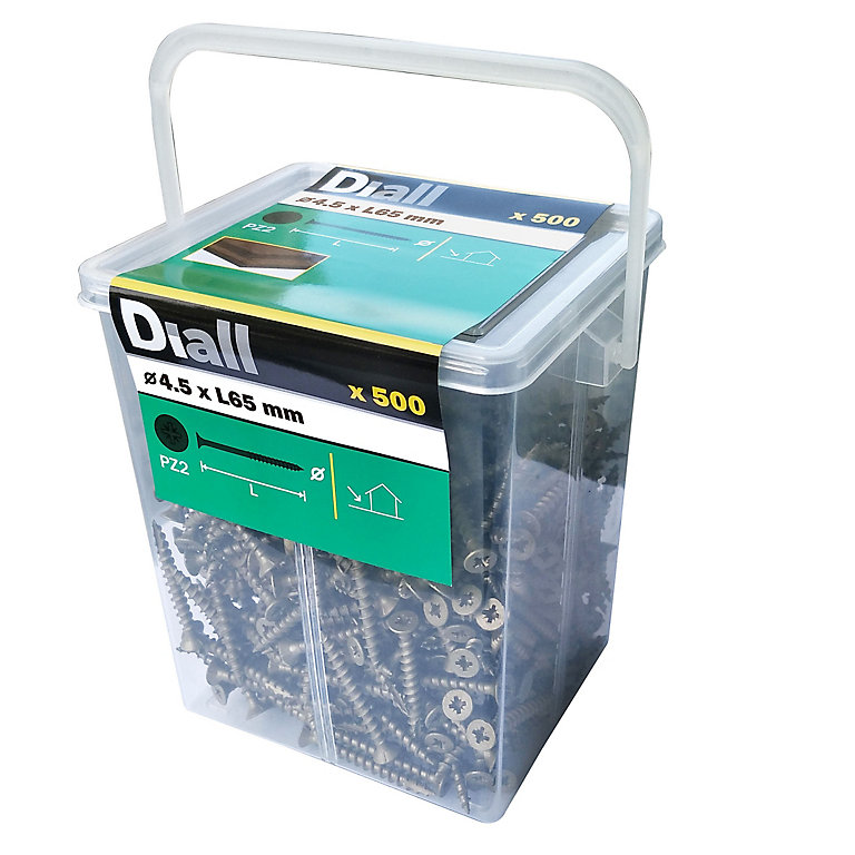 Image of Diall PZ Double-countersunk Carbon steel Multipurpose screw (Dia)4.5mm (L)65mm, Pack of 500