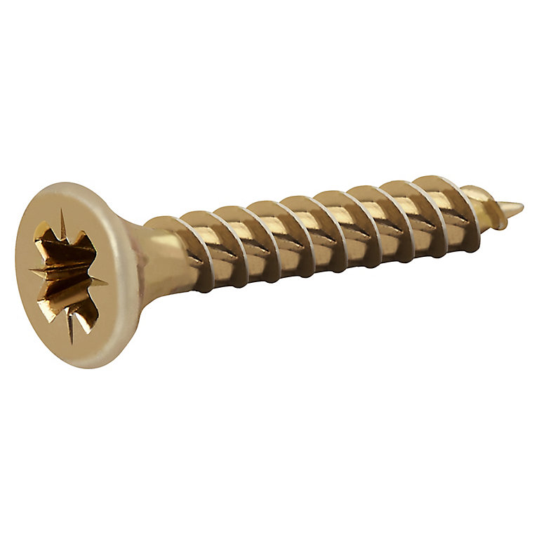 Image of TurboDrive Pozidriv Yellow-passivated Steel Screw (Dia)4mm (L)25mm, Pack of 500