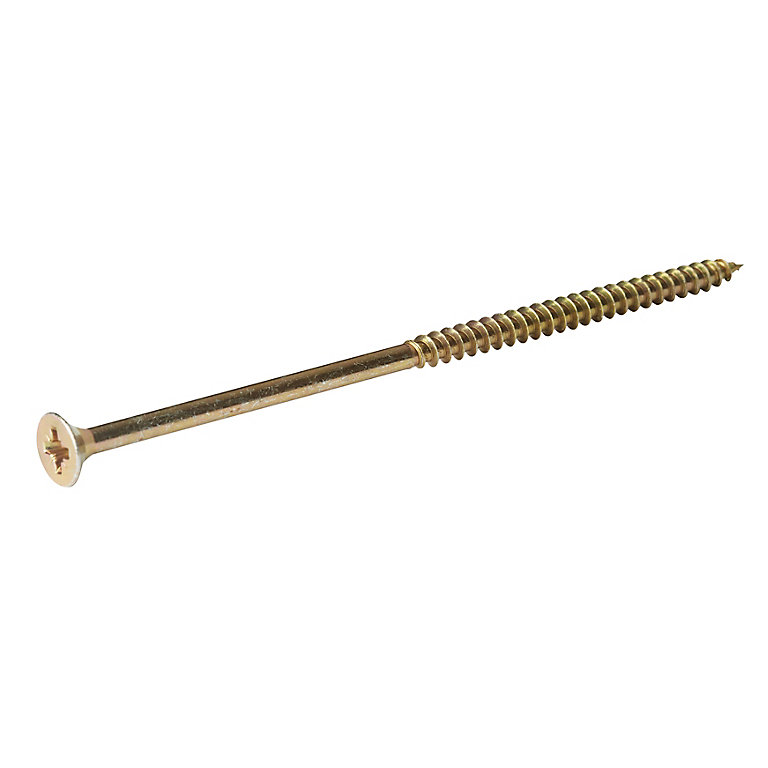 Product image for Diall Yellow-passivated Carbon steel Screw (Dia)6mm (L)150mm, Pack of 10