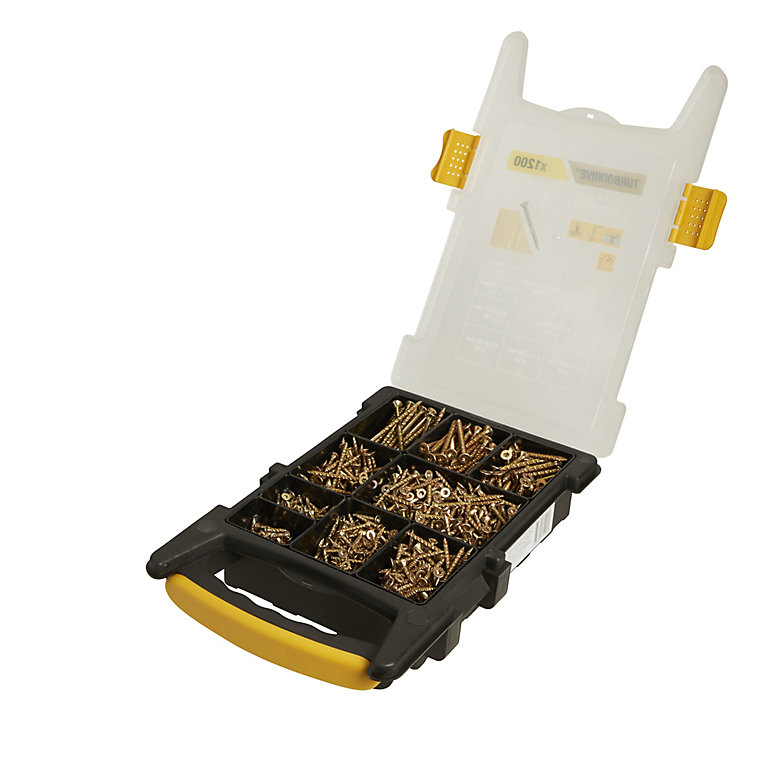 Image of TurboDrive Assorted wood screw TX Double-countersunk Yellow-passivated Carbon steel Screw, Pack of 1200
