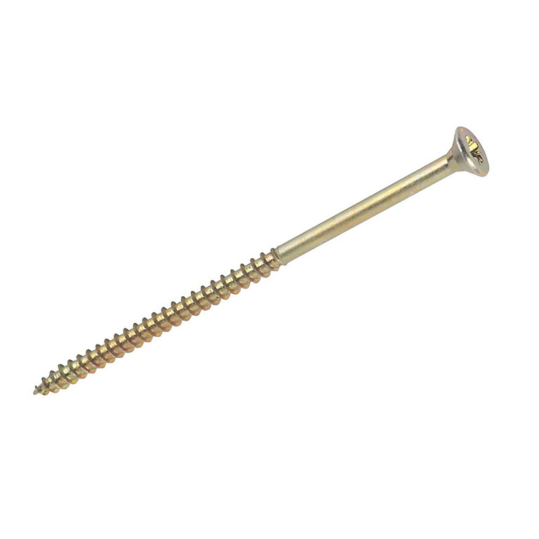 Image of Goldscrew PZ Double-countersunk Yellow-passivated Carbon steel Screw (Dia)5mm (L)100mm, Pack of 100