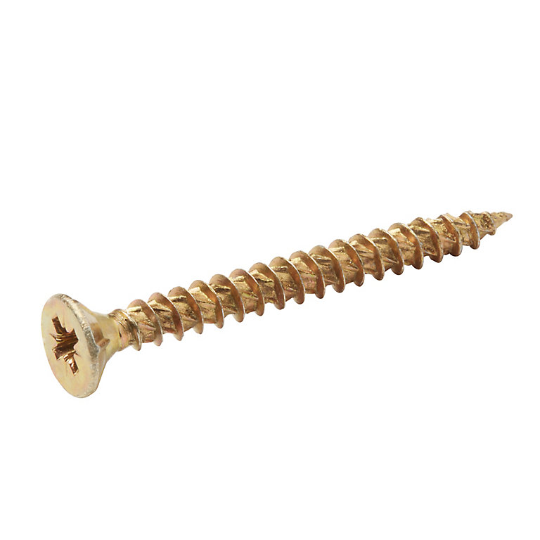 Image of TurboDrive PZ Double-countersunk Yellow-passivated Steel Wood screw (Dia)5mm (L)50mm, Pack of 100
