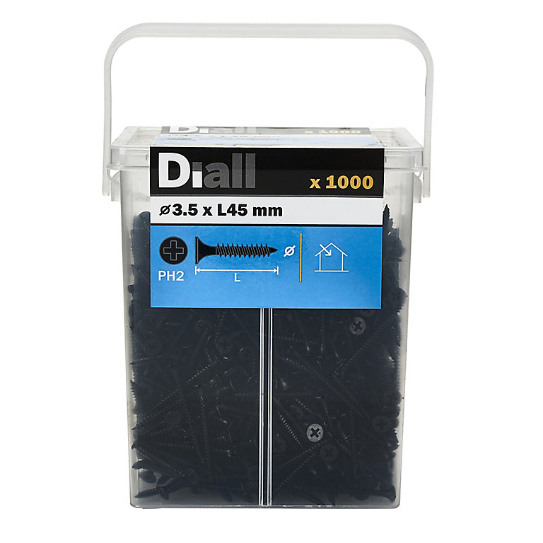 Product image for Diall Fine Metal & wood Plasterboard screw (Dia)3.5mm (L)45mm, Pack of 1000