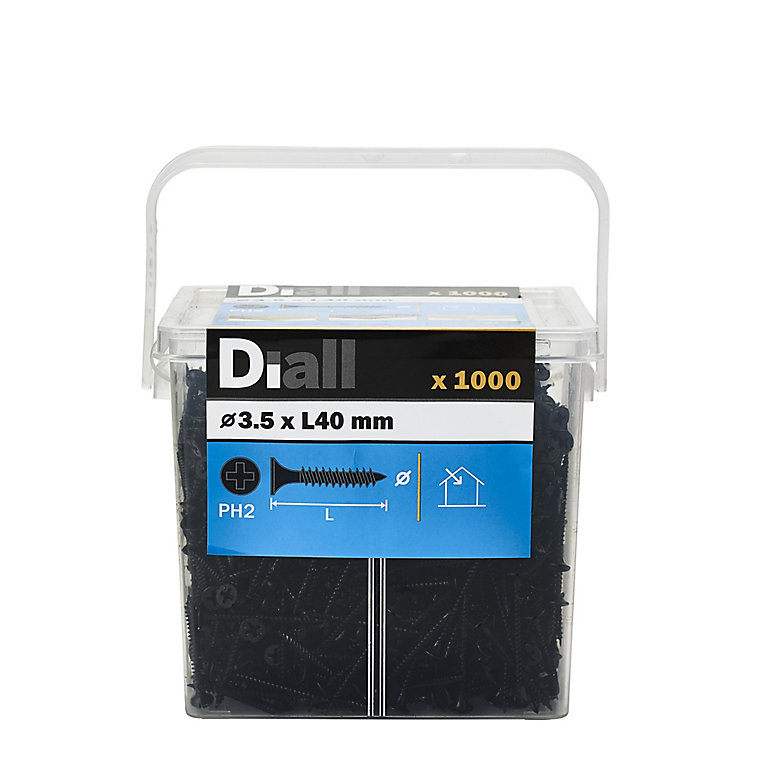 Product image for Diall Fine Metal & wood Plasterboard screw (Dia)3.5mm (L)40mm, Pack of 1000
