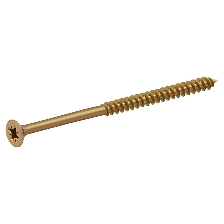 Image of Diall Yellow-passivated Carbon steel Screw (Dia)4mm (L)70mm, Pack of 100