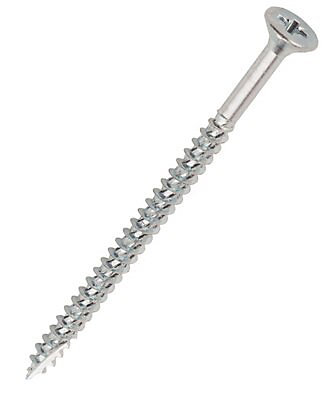 Image of Turbo Silver Zinc-plated Carbon steel Screw (Dia)5mm (L)100mm, Pack of 100