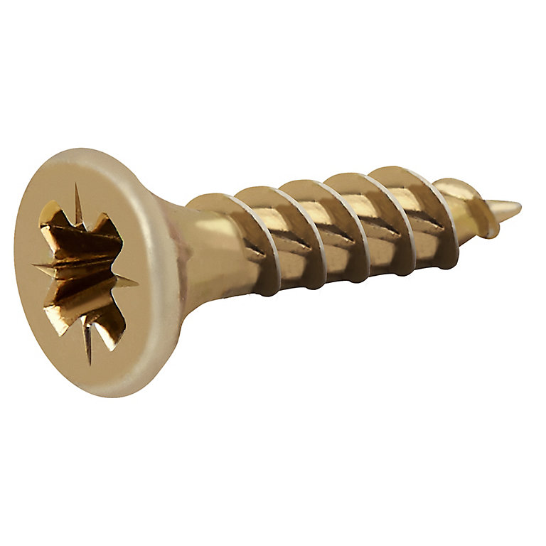 Image of TurboDrive Pozidriv Yellow-passivated Steel Screw (Dia)4mm (L)16mm, Pack of 100