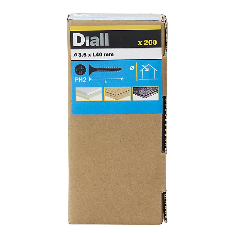 Product image for Diall Fine Metal & wood Plasterboard screw (Dia)3.5mm (L)40mm, Pack of 200