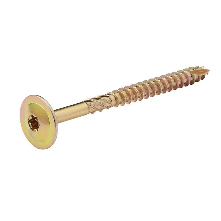 Image of Diall Torx Wafer Yellow-passivated Carbon steel Screw (Dia)8mm (L)100mm