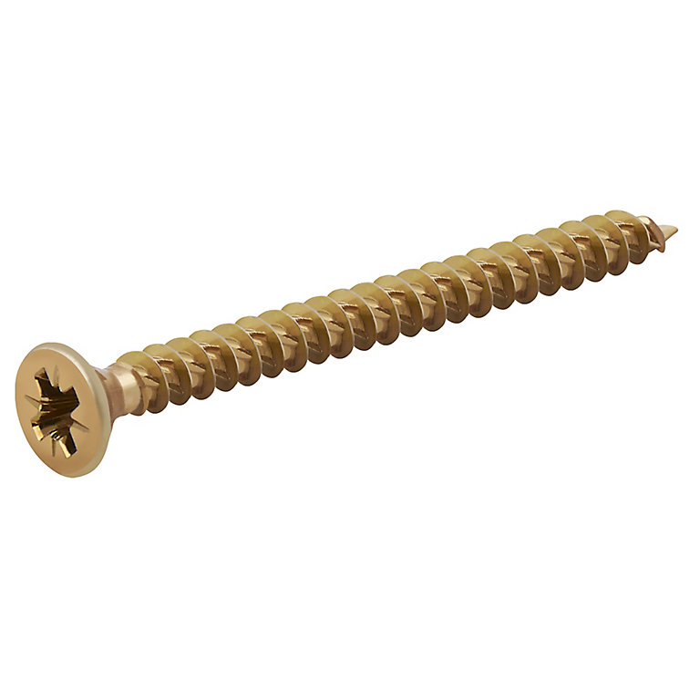Image of TurboDrive Pozidriv Yellow-passivated Steel Screw (Dia)3.5mm (L)40mm, Pack of 500