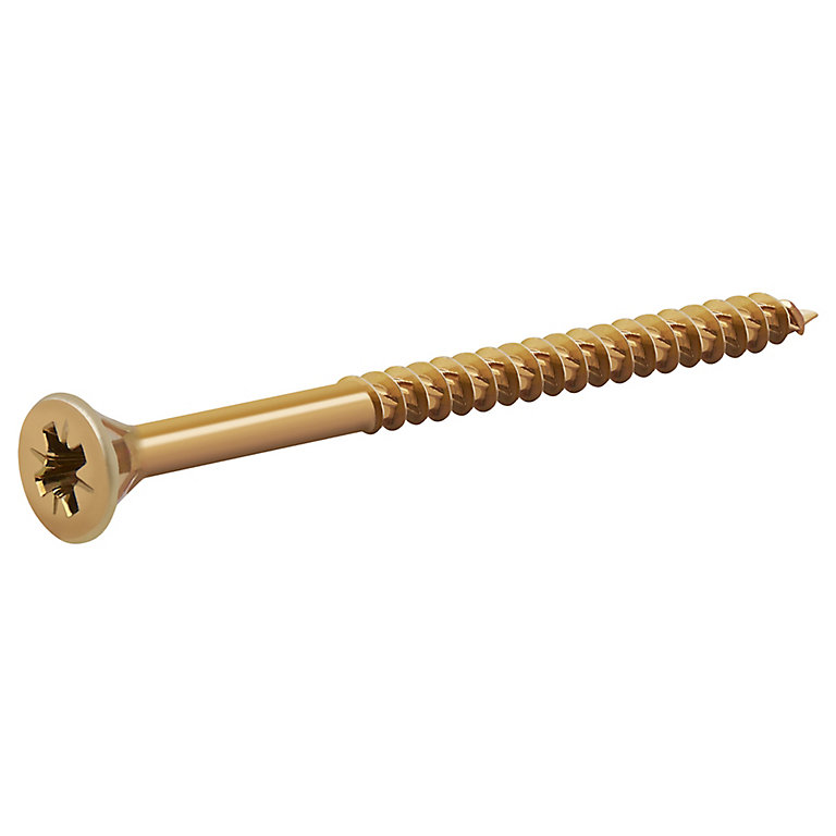 Image of TurboDrive PZ Double-countersunk Yellow-passivated Steel Wood screw (Dia)6mm (L)80mm, Pack of 100