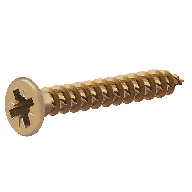 Image of TurboDrive PZ Yellow-passivated Steel Screw (Dia)3.5mm (L)25mm, Pack of 100