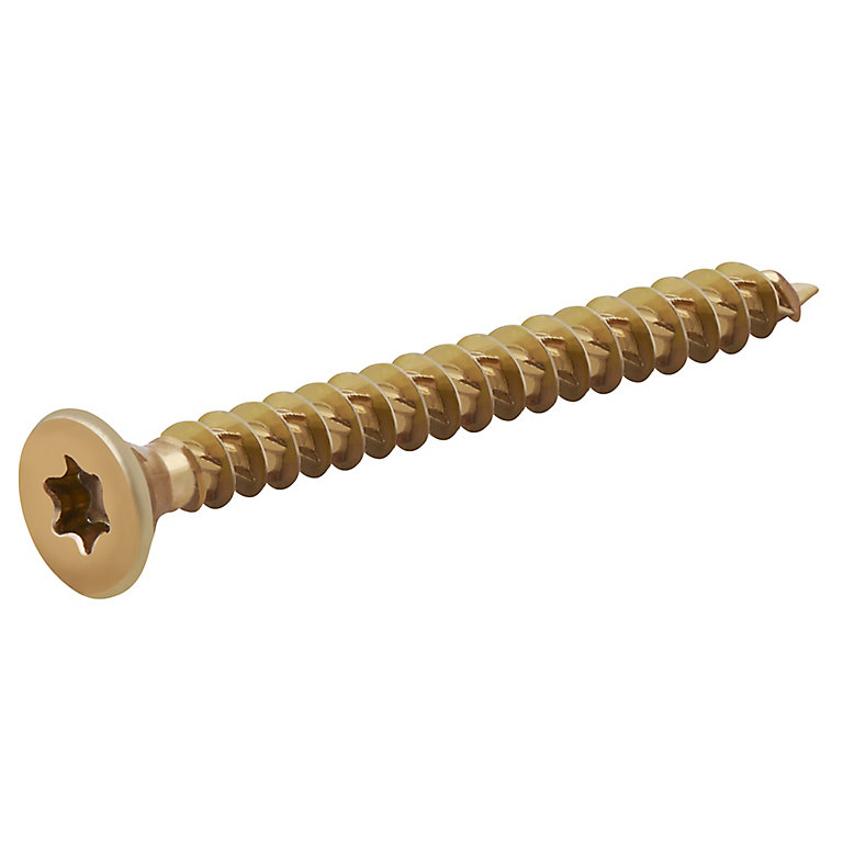 Image of TurboDrive TX Double-countersunk Yellow-passivated Steel Wood screw (Dia)5mm (L)50mm, Pack of 100