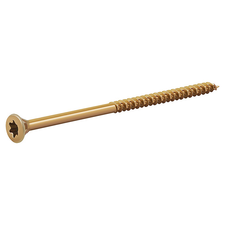 Image of TurboDrive TX Double-countersunk Yellow-passivated Steel Wood screw (Dia)5mm (L)90mm, Pack of 100