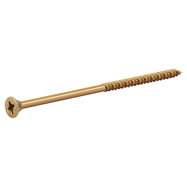 Image of TurboDrive Pozidriv Yellow-passivated Steel Screw (Dia)6mm (L)140mm, Pack of 20