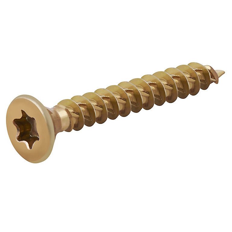 Image of TurboDrive TX Double-countersunk Yellow-passivated Steel Wood screw (Dia)4mm (L)30mm, Pack of 100