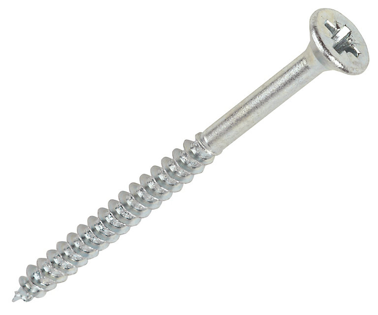 Image of Silverscrew PZ Double-countersunk Zinc-plated Carbon steel Multipurpose screw (Dia)5mm (L)70mm, Pack of 100