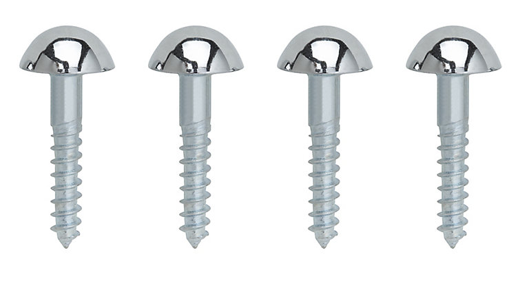 Product image for Slotted Flat countersunk Silver Mirror screw (L)25mm, Pack of 4