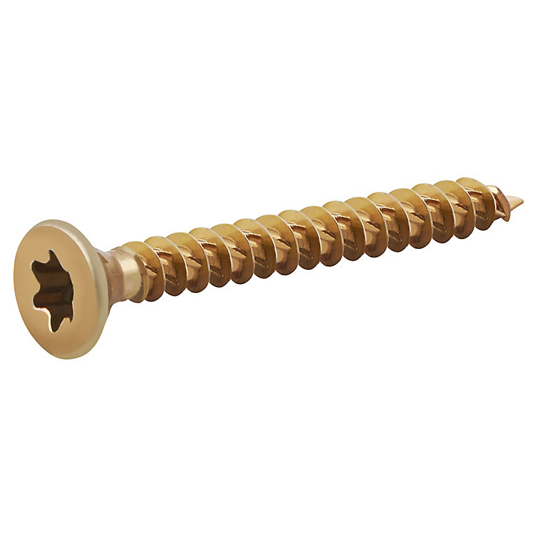 Product image for TurboDrive Torx Yellow-passivated Steel Screw (Dia)6mm (L)50mm, Pack of 100