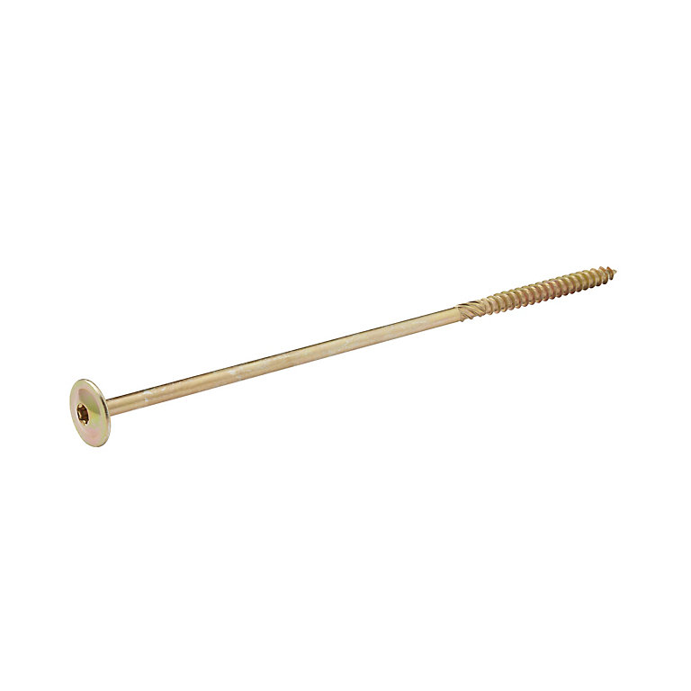 Product image for Diall Wafer Yellow-passivated Carbon steel Timber frame screw (Dia)8mm (L)240mm