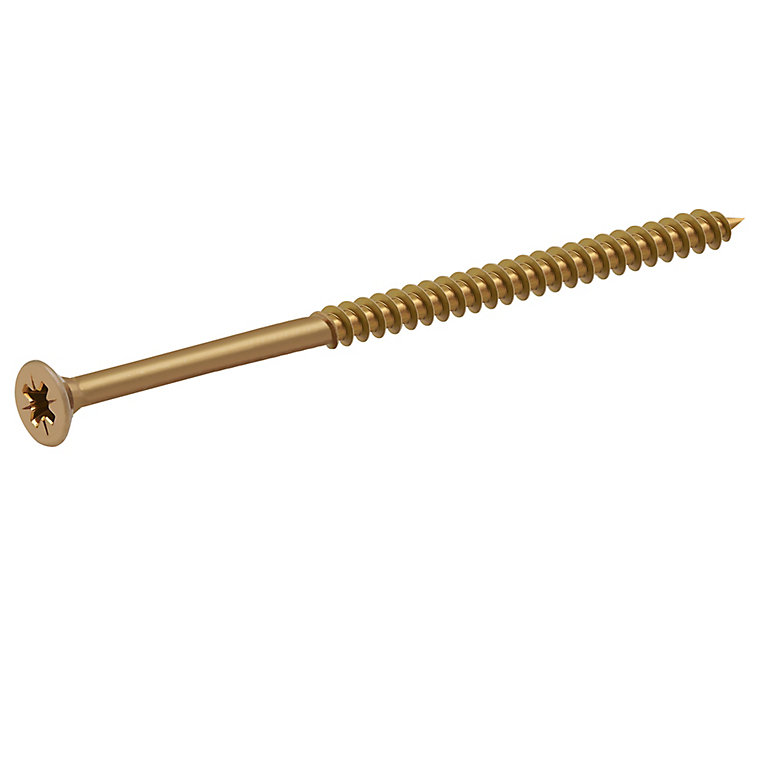 Product image for Diall Yellow-passivated Carbon steel Screw (Dia)5mm (L)90mm, Pack of 100