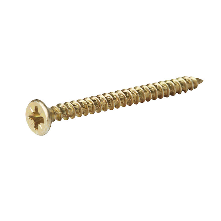 Image of TurboDrive Pozidriv Yellow-passivated Steel Screw (Dia)5mm (L)70mm, Pack of 100