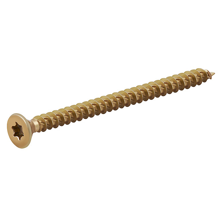 Image of TurboDrive TX Double-countersunk Yellow-passivated Steel Wood screw (Dia)4mm (L)60mm, Pack of 100