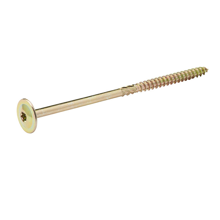 Product image for Diall Wafer Yellow-passivated Carbon steel Timber frame screw (Dia)8mm (L)160mm