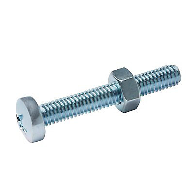 Image of Diall M6 Cruciform Philips Pan head Zinc-plated Carbon steel Machine screw & nut (Dia)6mm (L)40mm, Pack of 20