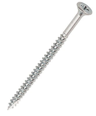 Product image for Turbo Silver Zinc-plated Carbon steel Screw (Dia)5mm (L)80mm, Pack of 100