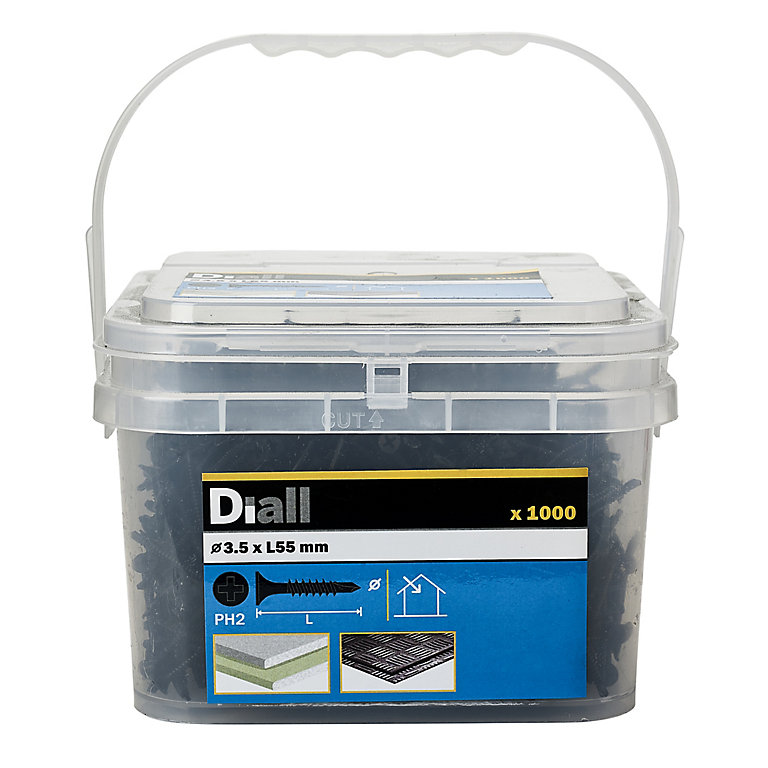 Image of Diall Fine Iron Plasterboard screw (Dia)3.5mm (L)55mm, Pack of 1000