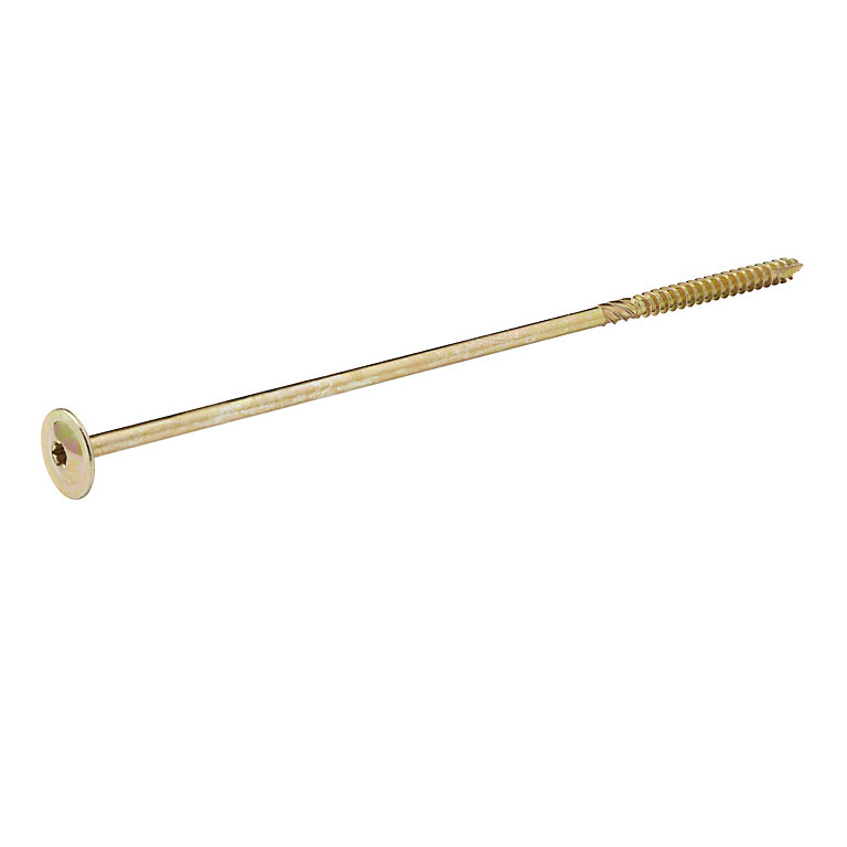 Product image for Diall Wafer Yellow-passivated Carbon steel Timber frame screw (Dia)8mm (L)260mm