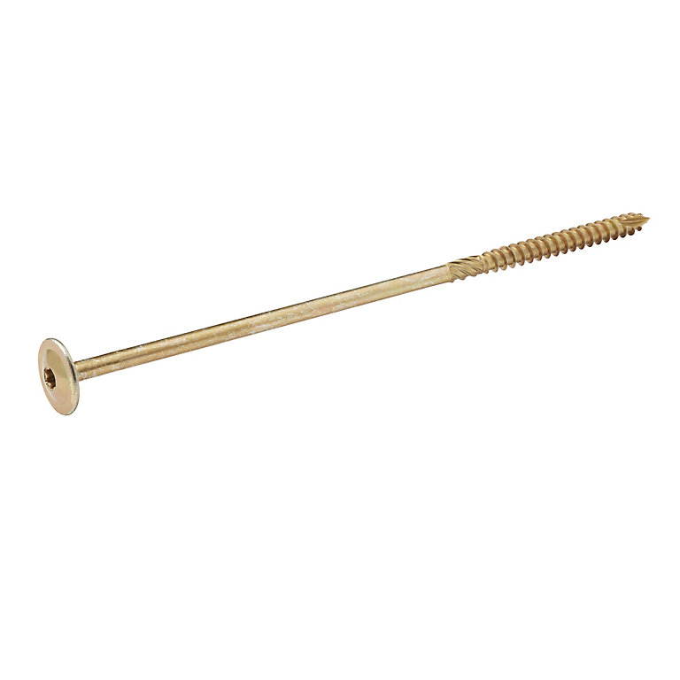 Product image for Diall Wafer Yellow-passivated Carbon steel Timber frame screw (Dia)8mm (L)220mm