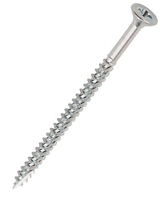Image of Turbo Silver Zinc-plated Carbon steel Screw (Dia)5mm (L)90mm, Pack of 100