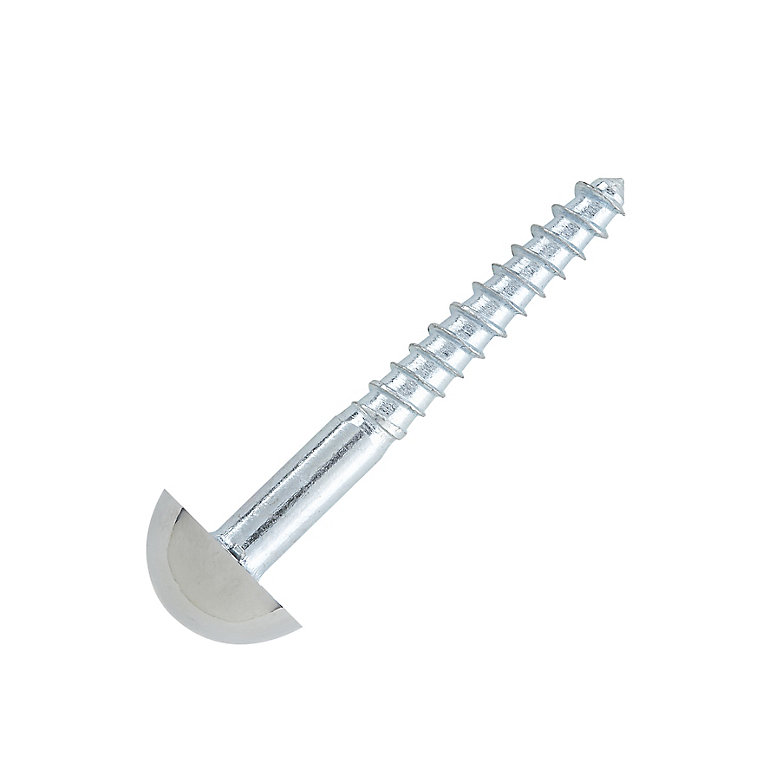 Image of B&Q Slotted Flat countersunk Metal Screw (Dia)8mm (L)38mm, Pack of 4